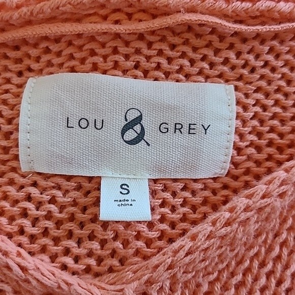 Lou & Grey Dip Dyed Pink & Orange Hooded Pull Over sweater Women’s Size small - Picture 8 of 9